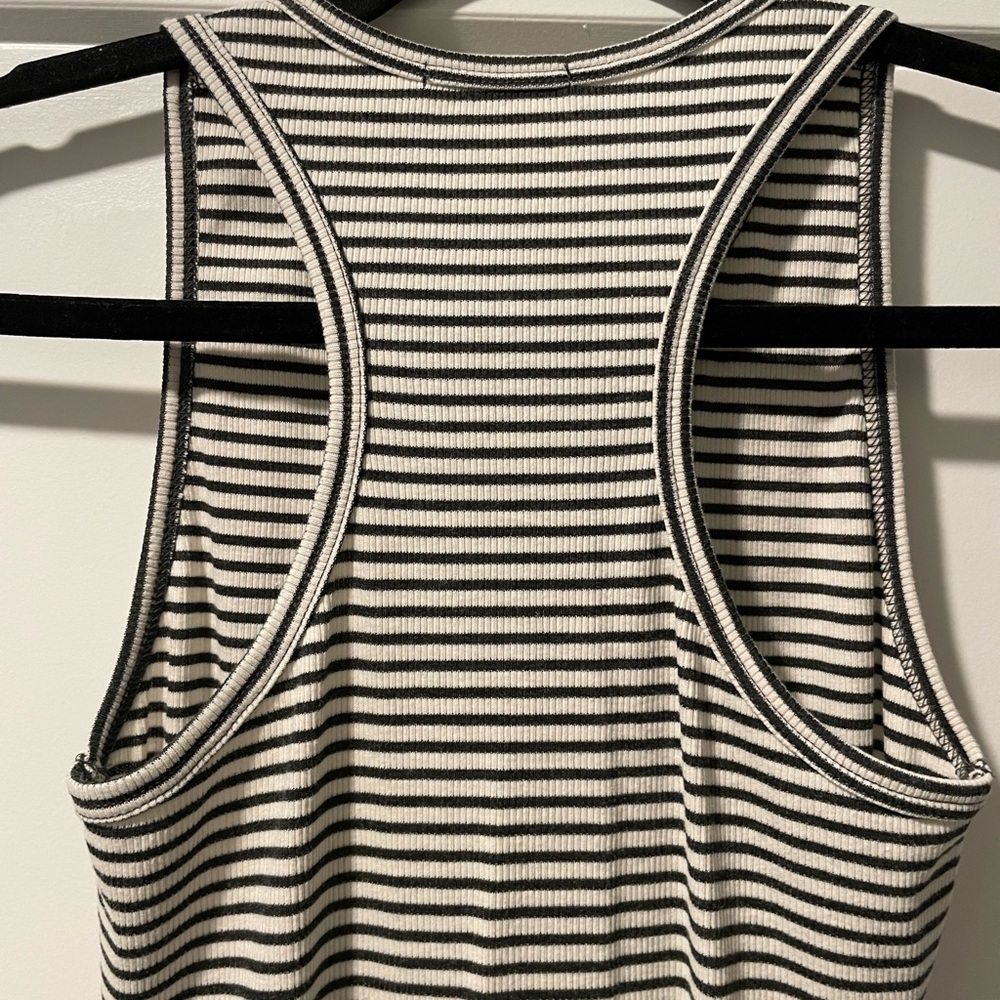 Striped Sleeveless Dress - Black and White - Picture 3 of 3